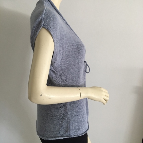 Blue Cap sleeve tie front cardigan size small - Picture 4 of 7